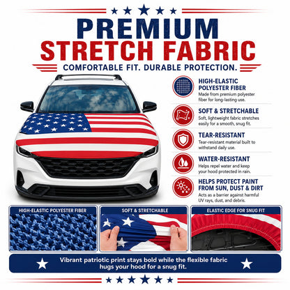 🇺🇸 Universal American Hood Flag Cover 🔥 Fits Most Cars, SUVs & Pickups🦅[Buy 2 Free Shipping]