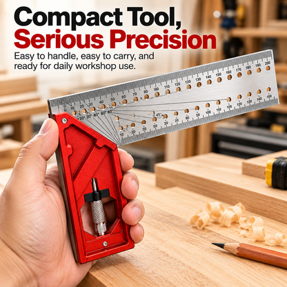 🛠️📐Precision Woodworking Layout Square – Multi-Function Angle & Marking Tool