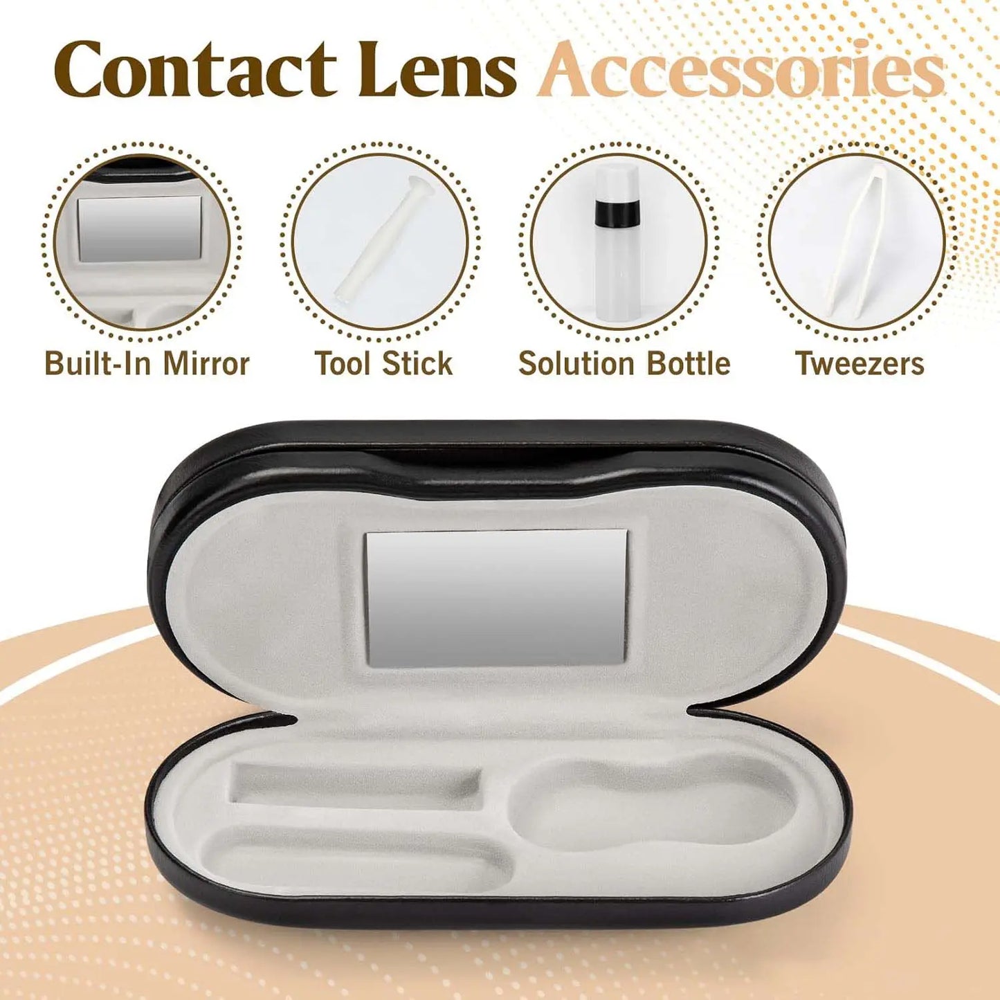 2 in 1 Portable Contact Lens and Glasses Case with Mirror