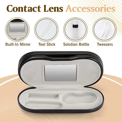 2 in 1 Portable Contact Lens and Glasses Case with Mirror
