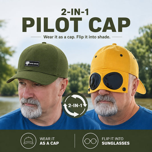 🧢2-in-1 Pilot Baseball Cap