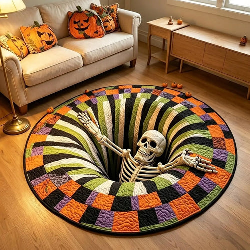 💀🌀3D Skeleton Vortex Halloween Rug