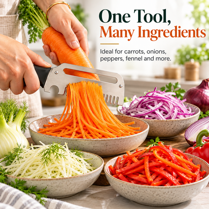 🥕✨ 3-in-1 Kitchen Peeler & Julienne Slicer 🍎🔪🍻 | Stainless Steel Vegetable Peeler with Built-In Bottle Opener 🥒🍹🏡