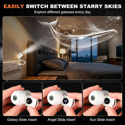 2-in-1 Galaxy Projector Night Light,USB Portable Galaxy Star Projector Night Light