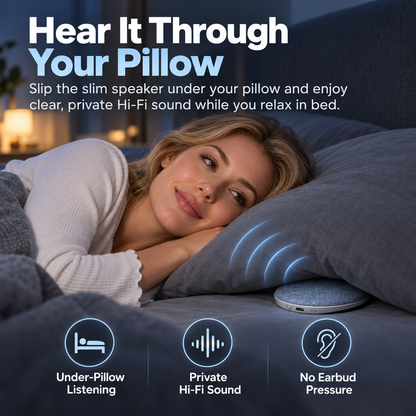 🛏️Ultra-Slim Bluetooth Pillow Speaker – Comfortable Bedtime Listening Without Earbuds
