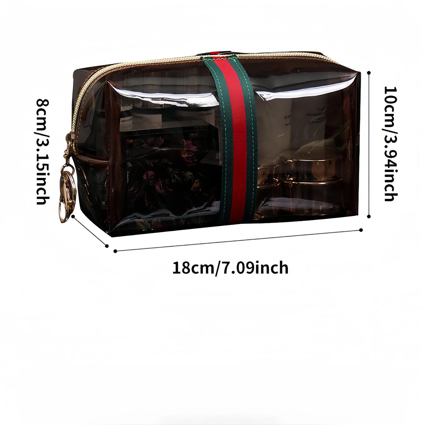 Retro Vintage Makeup Organizer Bag - Waterproof Brown
