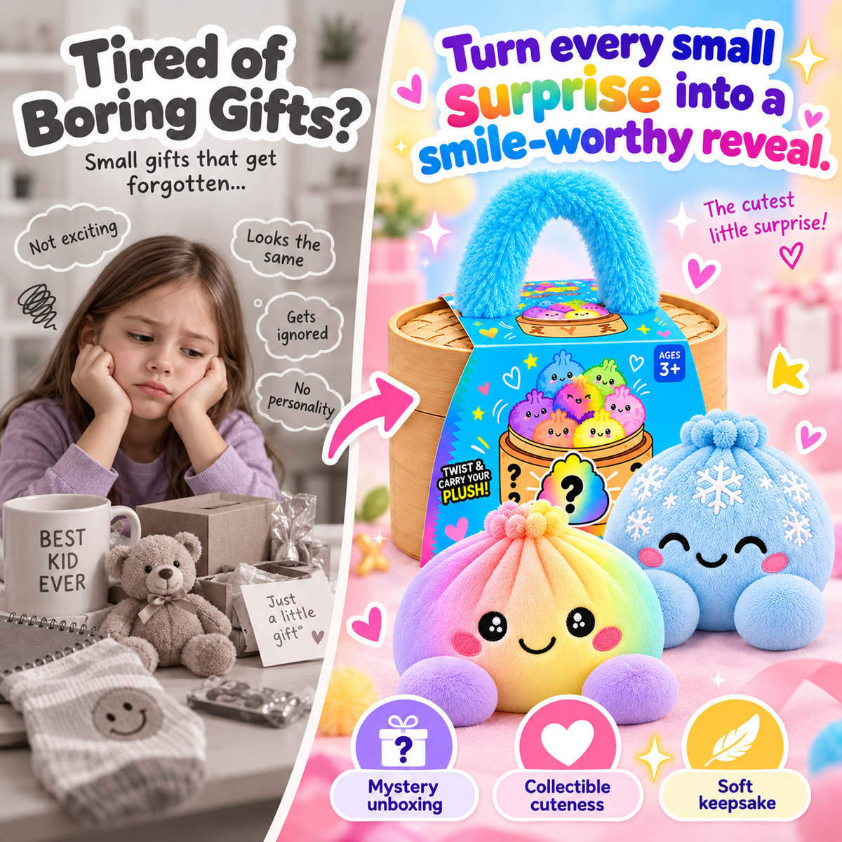 Mystery Dumpling Plush Surprise Basket – 13 Cute Collectible Styles
