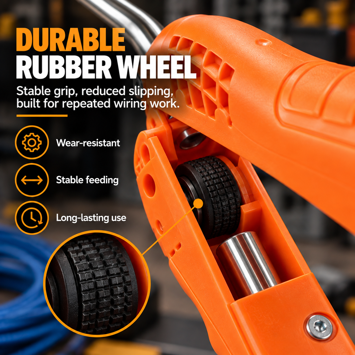 ⚡ Electrician Wire Pulling Assist Tool – Adjustable Tension Cable Feeder