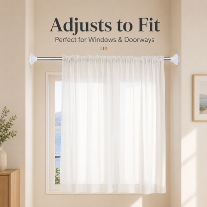 ⚡ Expandable Closet Rod – Punch-Free, Adjustable, No Drilling