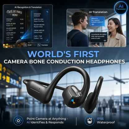 🎧Smart Open-Ear Camera Headset – Hands-Free POV Recording & Audio