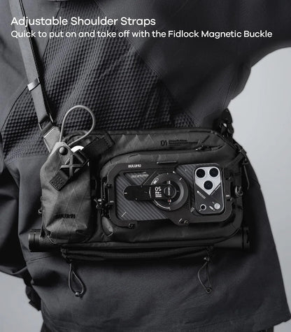 AULUMU B01 Urban Transit Sling Bag – Expandable Storage with Magnetic Phone Mount