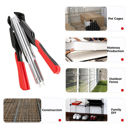 Spring-Loaded Hog Ring Pliers Kit with 100 C-Clips