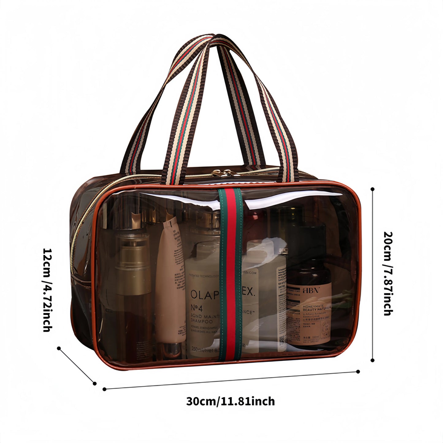 Retro Vintage Makeup Organizer Bag - Waterproof Brown