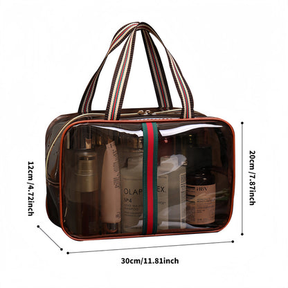 Retro Vintage Makeup Organizer Bag - Waterproof Brown