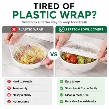 🥗🍽️100PCS Stretch Bowl Covers – Freshness Sealed, Waste Reduced