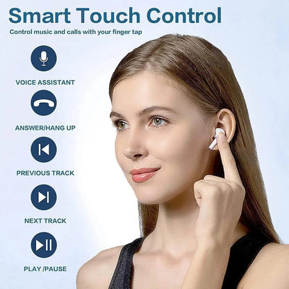 Bluetooth Earbuds with Active Noise Cancellation Adaptive Audio, USB-C Charging Case, Long Battery Life, Automatic Intelligent Matching Compatible with All Systems