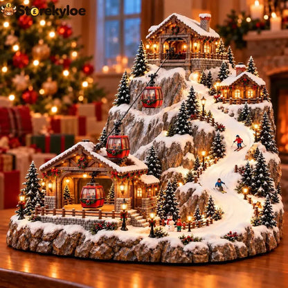 🎄🚡 Magical Christmas Cable Car Village – Animated Mountain Ski Resort with Festive Lights! ❄️✨
