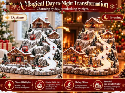 🎄🚡 Magical Christmas Cable Car Village – Animated Mountain Ski Resort with Festive Lights! ❄️✨
