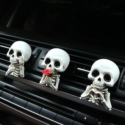 💀3-Piece Skull Car Diffuser Set – Gothic Air Vent Decor