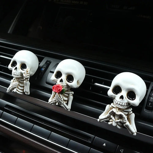💀3-Piece Skull Car Diffuser Set – Gothic Air Vent Decor