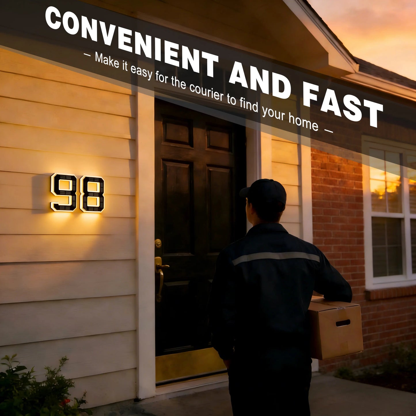 ISUNMEA 9 Inch Solar Lighted House Numbers for Outside, Light Up Waterproof LED Address Numbers Signs