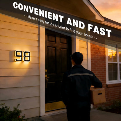 ISUNMEA 9 Inch Solar Lighted House Numbers for Outside, Light Up Waterproof LED Address Numbers Signs