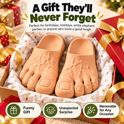 Realistic Big Feet Slippers – Funny Giant Toe Slip-On House Shoes