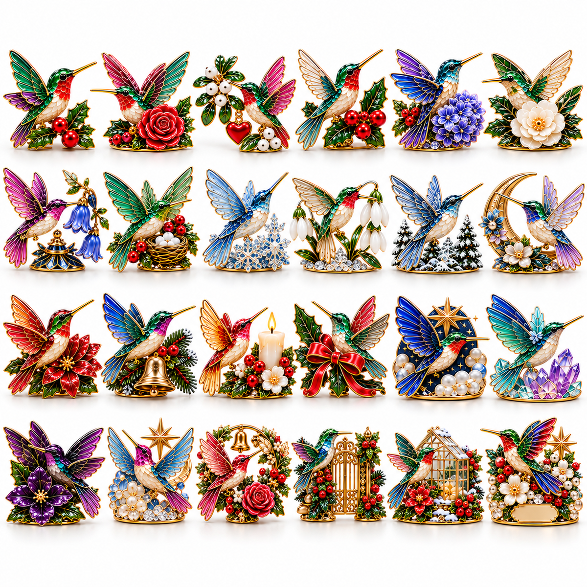 🌸🐦2026 Hummingbird Christmas Garden Advent Calendar – 24-Day Miniature Collectible Surprise Set