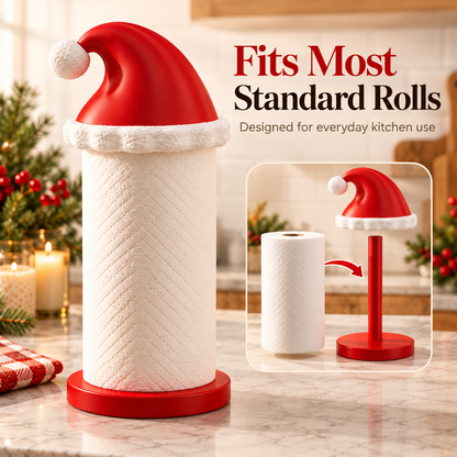 🎅🎃 Festive Holiday Paper Towel Holder 🎄✨ Cute Santa Hat & Pumpkin Design 🏡🍂 Kitchen Countertop Decor 🎁 Perfect Holiday Gift