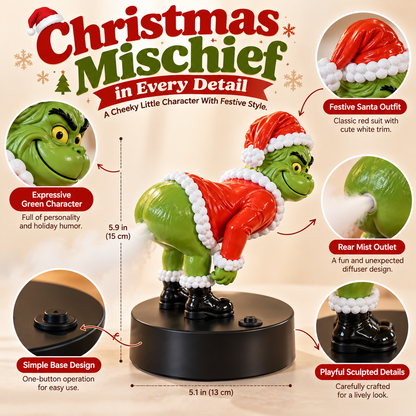 🎄😂 Funny Christmas Green Character Mist Diffuser – Hilarious Butt Mist Effect 💨 | Funny Holiday Decor & White Elephant Gag Gift 🎁