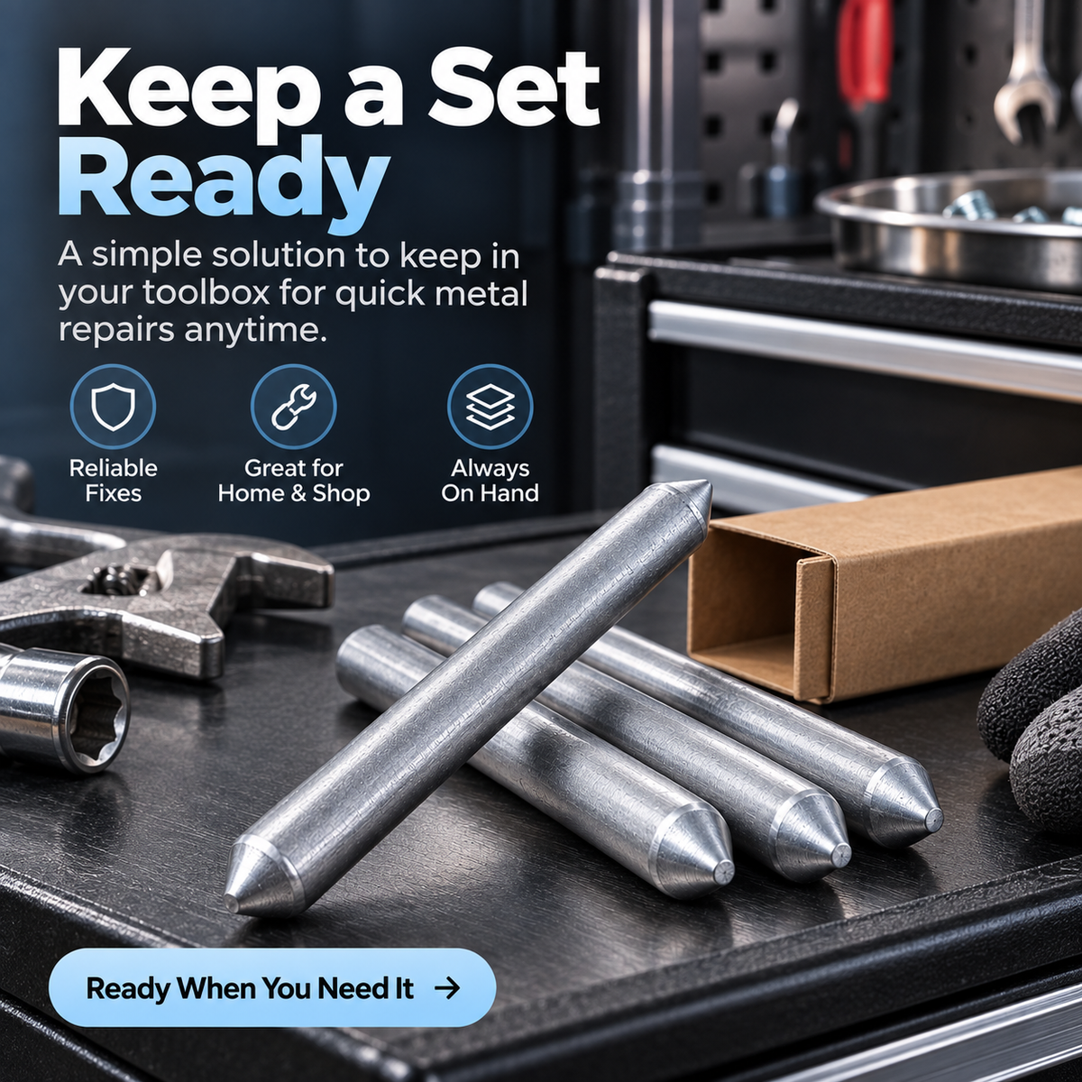 🔥Low-Temperature Flux-Core Metal Repair Rods – 6/12/24 Pack