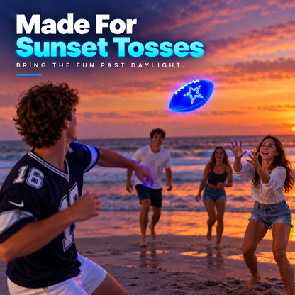 Light-Up Football for Night Play – Bright Blue Glow Ball