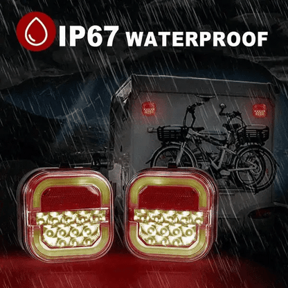 🚚 Wireless Magnetic Trailer Light Kit – Rechargeable LED Brake, Turn & Tail Lights