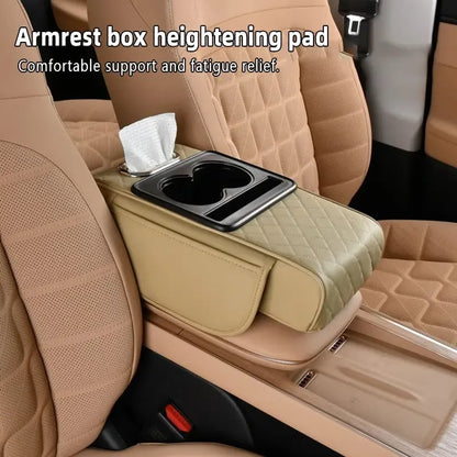 🚗✨4-in-1 Car Armrest Storage Organizer – Cup Holder, Phone Stand & Center Console Storage Bag