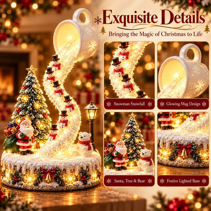 Enchanted Christmas Glow Collection – Lighted Santa Sleigh & Snowman Christmas Decor