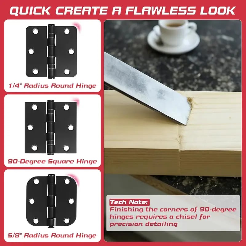 GJANSH Door Hinge Jig - Door Hinge Cut Out Tool for Door & Cabinet Hinges, Adjustable Mortising Template Fits 2.5" to 5" Hinges with 1/4" & 5/8" Radius & Square Corner Tools summerwins
