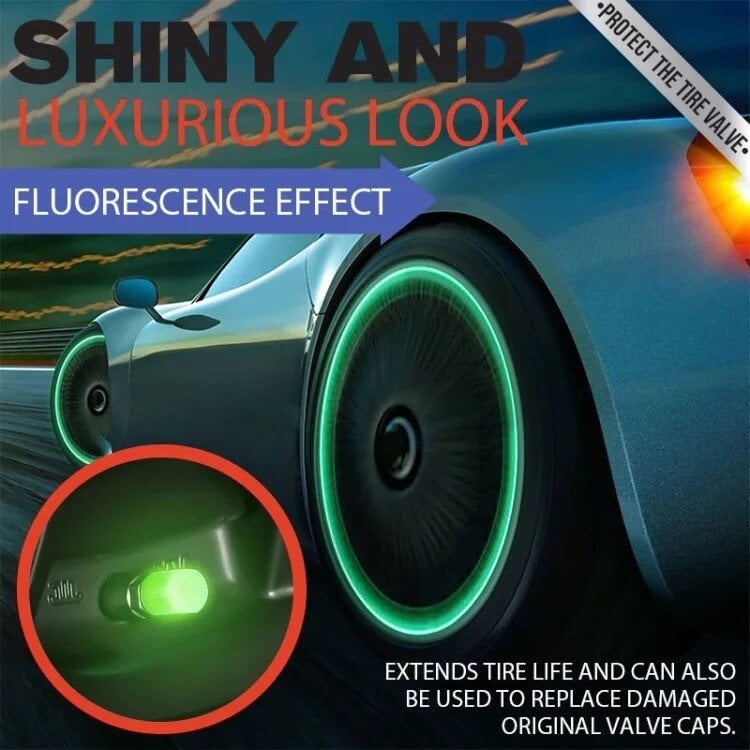 Universal Fluorescent Tire Valve Caps – Protect Valves & Upgrade Your Wheels