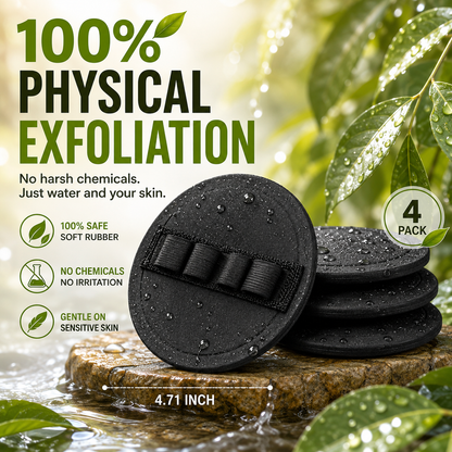 4 PCS Soft Rubber Shower Scrubber for Gentle Exfoliation & Deep Cleansing