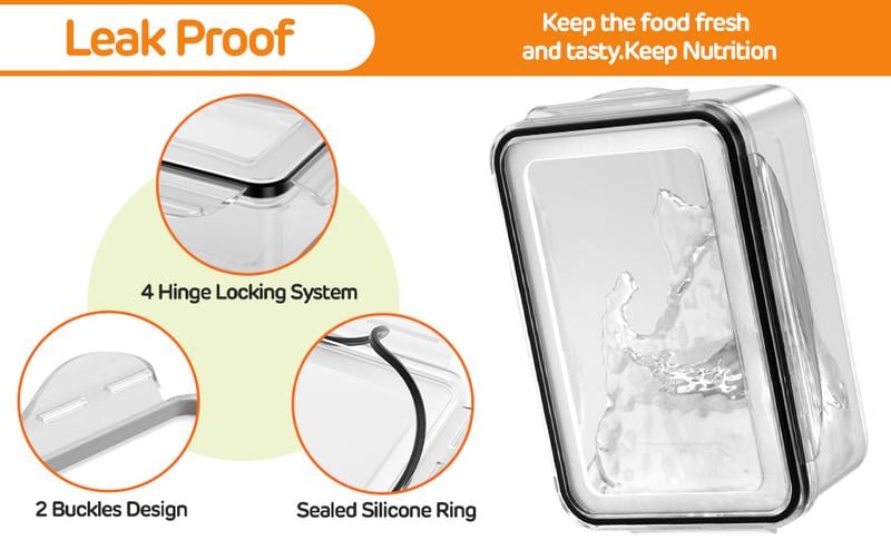 🥗Household transparent plastic food storage box-Including drain basket
