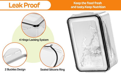 🥗Household transparent plastic food storage box-Including drain basket