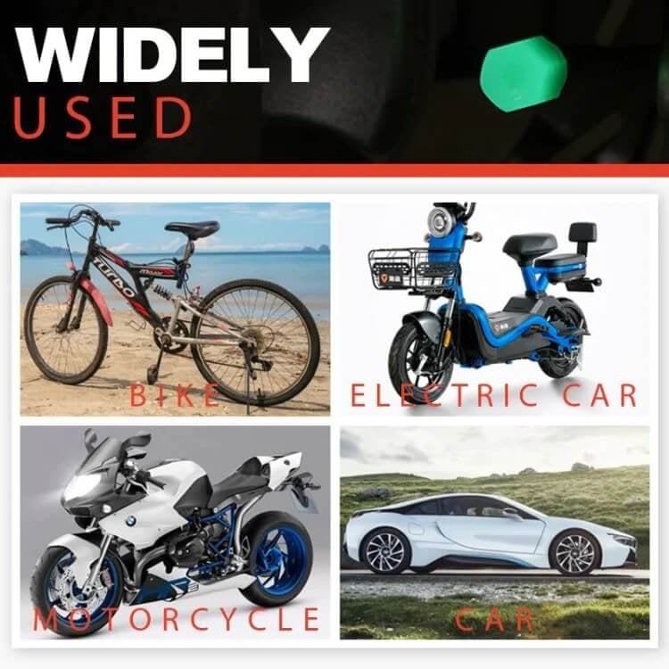 Universal Fluorescent Tire Valve Caps – Protect Valves & Upgrade Your Wheels