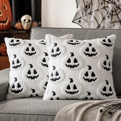 Embroidered Pumpkin Pillow Cover – Cozy Halloween Decor