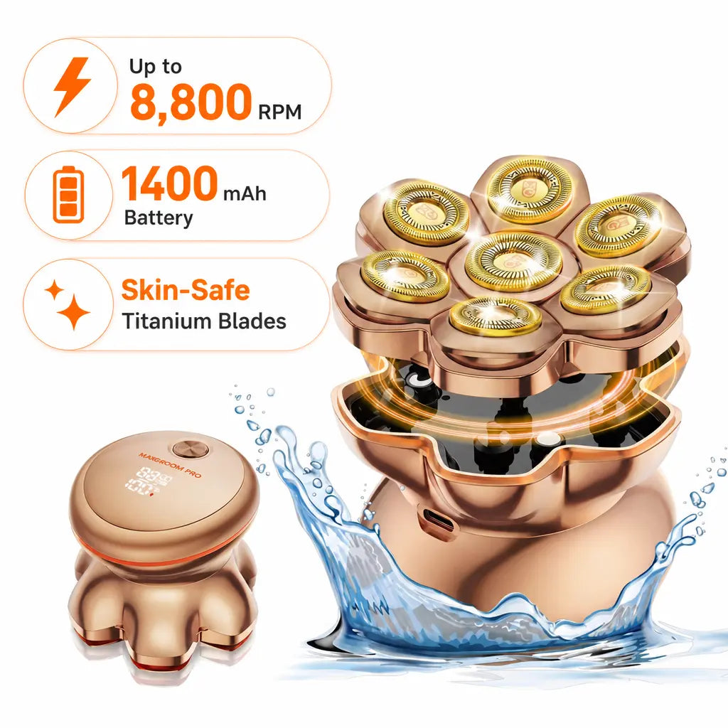 MAXGROOM 7D Head Shaver for Bald Men – Waterproof Wet & Dry Electric Razor