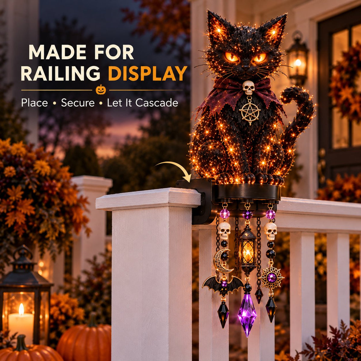 Mystic black cat railing installation