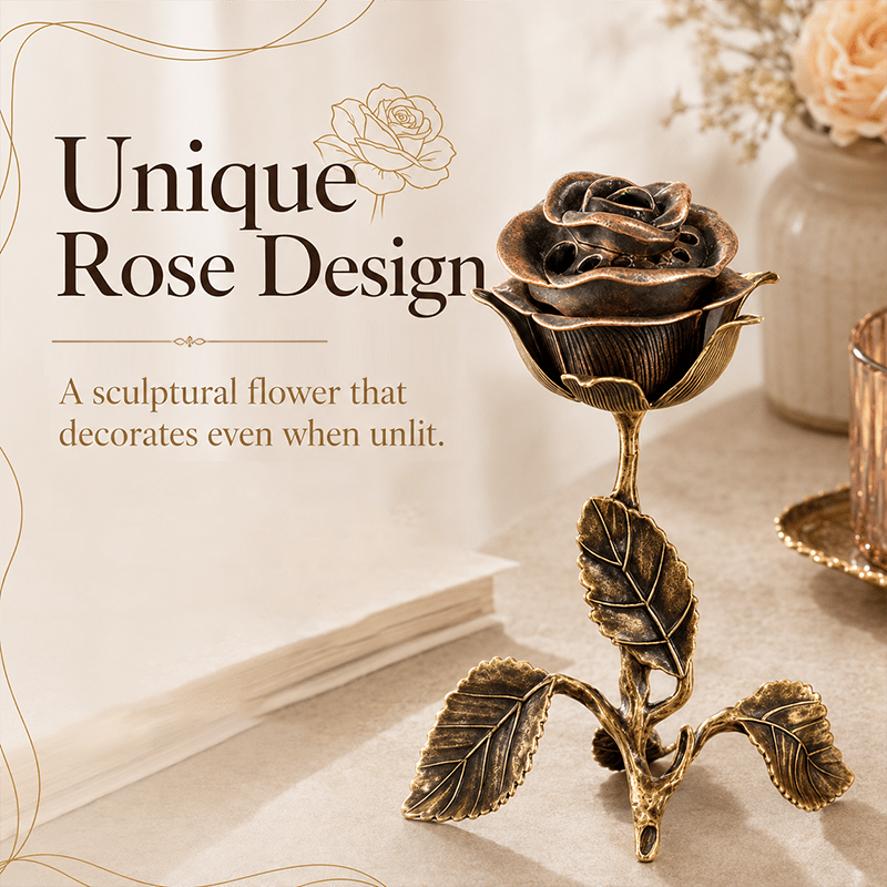 🔥LAST DAY 50% OFF - 🌹💕Vintage Rose Incense Burner – Elegant Metal Incense Holder for Home Décor & Meditation