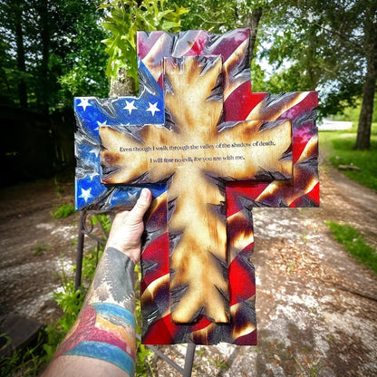🎁🎉Only $39.99 This Week🌟🎉Patriotic American Flag Wooden Cross Wall Decor