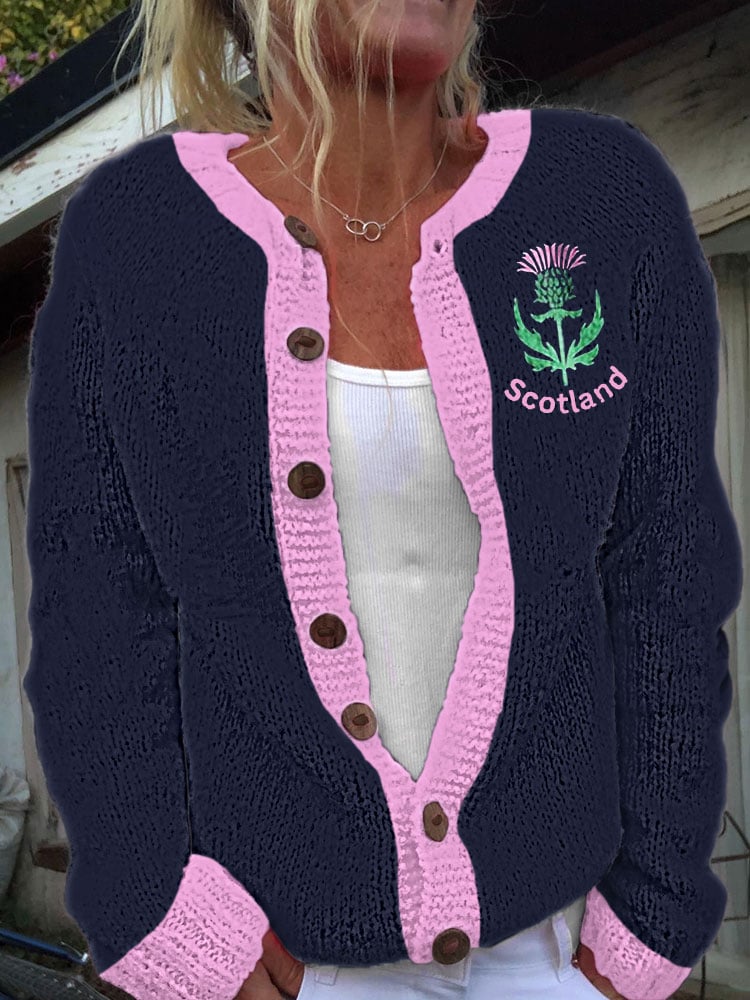 Women's Thistle Scottish Cardigan