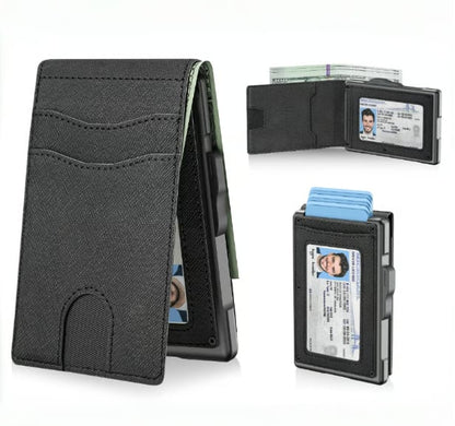 ⚡Hot Sales 49% OFF🔥Pop-Up Aluminum Wallet for Men – RFID Blocking, Slim Leather Front Pocket, Cash Slot & ID Window, Gift Box Included