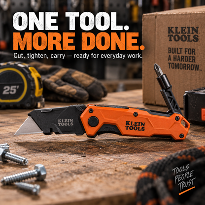 🔧Folding Utility Knife with Built-In Driver – Compact Jobsite Multitool