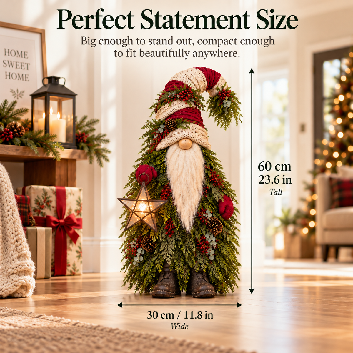🏠Evergreen Star Gnome™ Lighted Christmas Woodland Decor